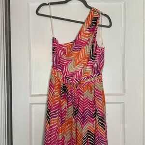Trina Turk Renita One Shoulder Chiffon Printed Dress - Size 2